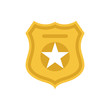 © OnD - Police officer badge symbol. Icon of law order protection. Golden badge