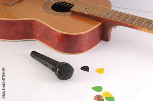 Plakat Gitara i mikrofon