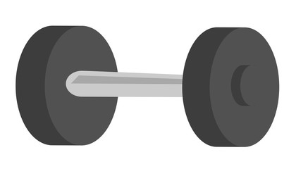 Poster - Black metal dumbbell. Sport equipment. vector cartoon illustration isolated on white background.