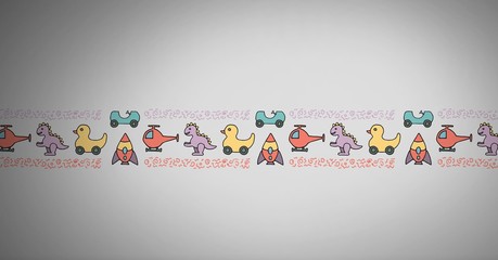 Poster - toy pattern on grey background