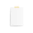 Blank Note pad with tape mockup vector on white background. Mockup concept