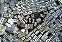 Old Antique Metal Printing Letters From A Printing Press