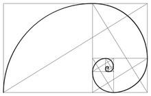 Vector Golden Ratio. Fibonacci Ideal Proportion Sections, Divinity And Eternity Spiral Symbol