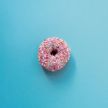 Sweet Iced Donut With Sprinkles