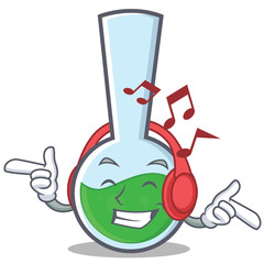Listening music tube laboratory character cartoon
