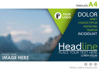 Wall Mural - blue and green flyer cover business brochure vector design, leaflet advertising abstract background,