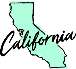 Canvas Print - Hand Drawn California State Design