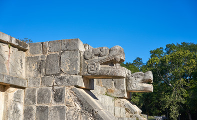 Poster - Chichen Itza snake head Yucatan Mexico