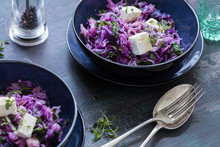 Red Cabbage Kale And Feta Cheese Salad