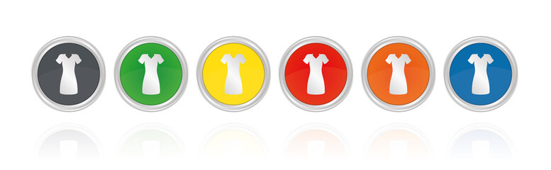 Sticker - Abendkleid - Silberne Buttons