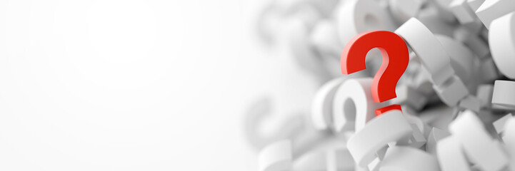 Fototapete - Infinite question marks with one out from the crowd, original 3d rendering