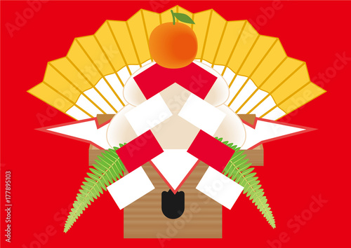 お正月 鏡餅イラスト 赤背景 扇子付き Japanese New Year Rice Cake Stock Vector Adobe Stock お正月 鏡餅イラスト 赤背景 扇子付き Japanese New Year Rice Cake Stock Vector Adobe Stock