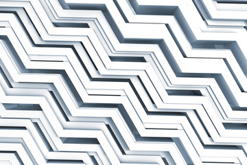 Wall Mural - Geometric zig zag pattern background. 3D rendering