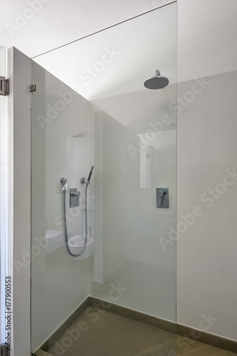 Interiors Shots Of A Modern Bathroom In The Foreground The Masonry