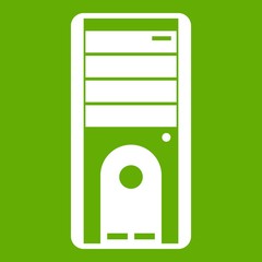 Poster - Computer system unit icon green