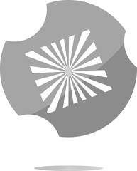 Poster - Sun Icon on Round Button . Flat sign isolated on white background