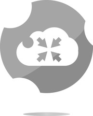 Poster - abstract cloud icon. full screen upload button. Load symbol. Round button