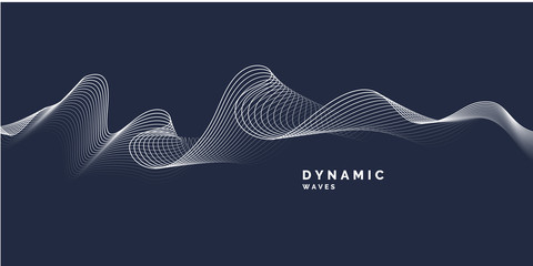 Poster - abstract background with a dynamic waves.