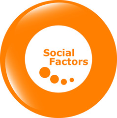 Poster - social factors web button, icon isolated on white