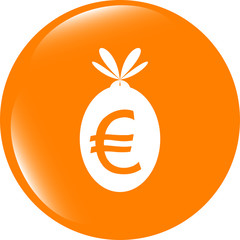 Poster - icon button money sack isolated on white
