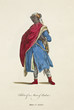 Arabian moor in traditional dresses. Old illustration by J.M. Vien, publ. T. Jefferys, London, 1757-1772