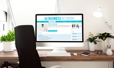 Wall Mural - computer business network window
