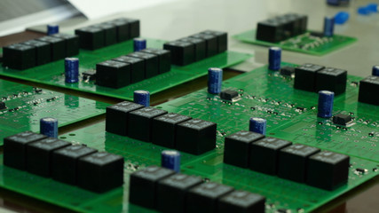 Poster - Detail of integrated circuit board with chip. Integrated Circuit Board of a Hard Disk. Chip, microchip