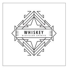 Wall Mural - vintage linear thin line geometric shape art deco retro design logo vector