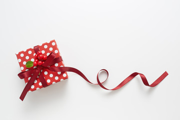Wall Mural - gift wrapped in polka dot paper