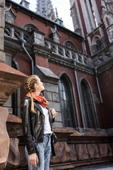 Wall Mural - thoughtful woman on street