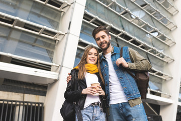 Wall Mural - stylish couple on street