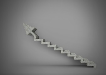 Poster - Grey background with arrow steps upwards