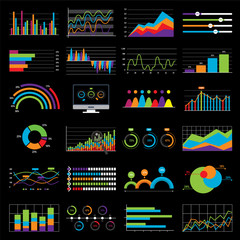 Wall Mural - charts diagrams and graphs. business data market