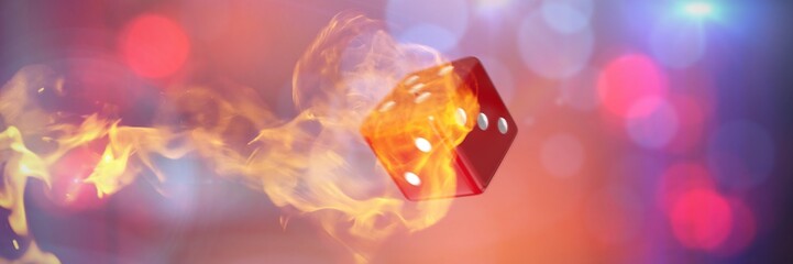 Poster - composite image of computer graphic image of 3d dice