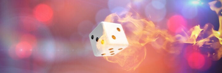 Poster - composite image of computer graphic image of 3d dice