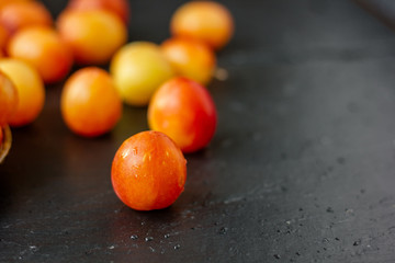 Wild and ripe wild plum fruits.