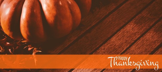 Poster - Composite image of illustration of happy thanksgiving day text