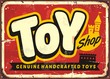 Toy shop or toy store vintage vector sign concept