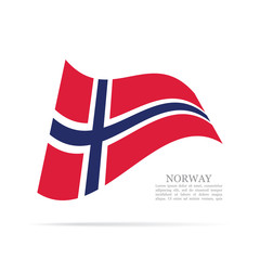 Wall Mural - Norway national flag waving vector icon