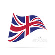 United Kingdom national flag waving vector icon
