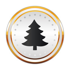 Poster - Luxus Button weiß - Tannenbaum