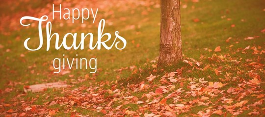 Sticker - Composite image of thanksgiving greeting text