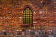 Stained glass window in a church wall