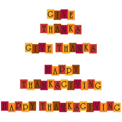 Wall Mural - thanksgiving typography graphics on overlapping colors