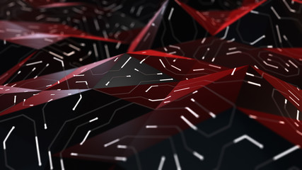 Poster - abstract circuit board futuristic background. server computer code processing technology with bokeh.