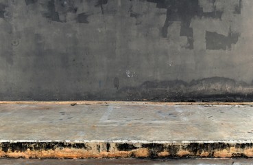 Canvas Print - dirty and old cement ground and wall in selective focus