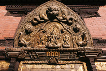 Ancient Sculpture On The Gate Of Patan Durbar Square.