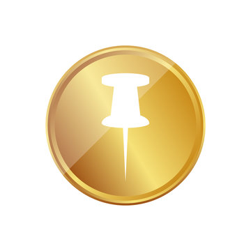 Gold Münze - Stecknadel