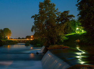 Canvas Print - Oderzo fiume notte