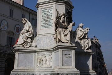 Wall Mural - the column of the immaculate conception in piazza mignanelli in rome, italy.